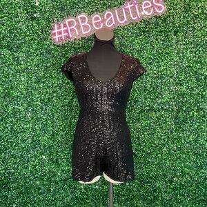 Black Sequin Romper